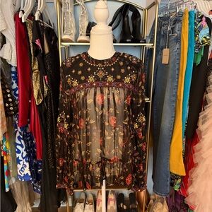 Free People Beaded Blouse - Size Small